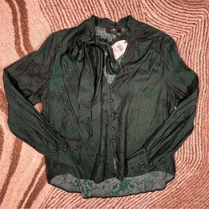 7 for all mankind top 🖤 snake print 🖤 green and black 🖤 new 🖤 size XS